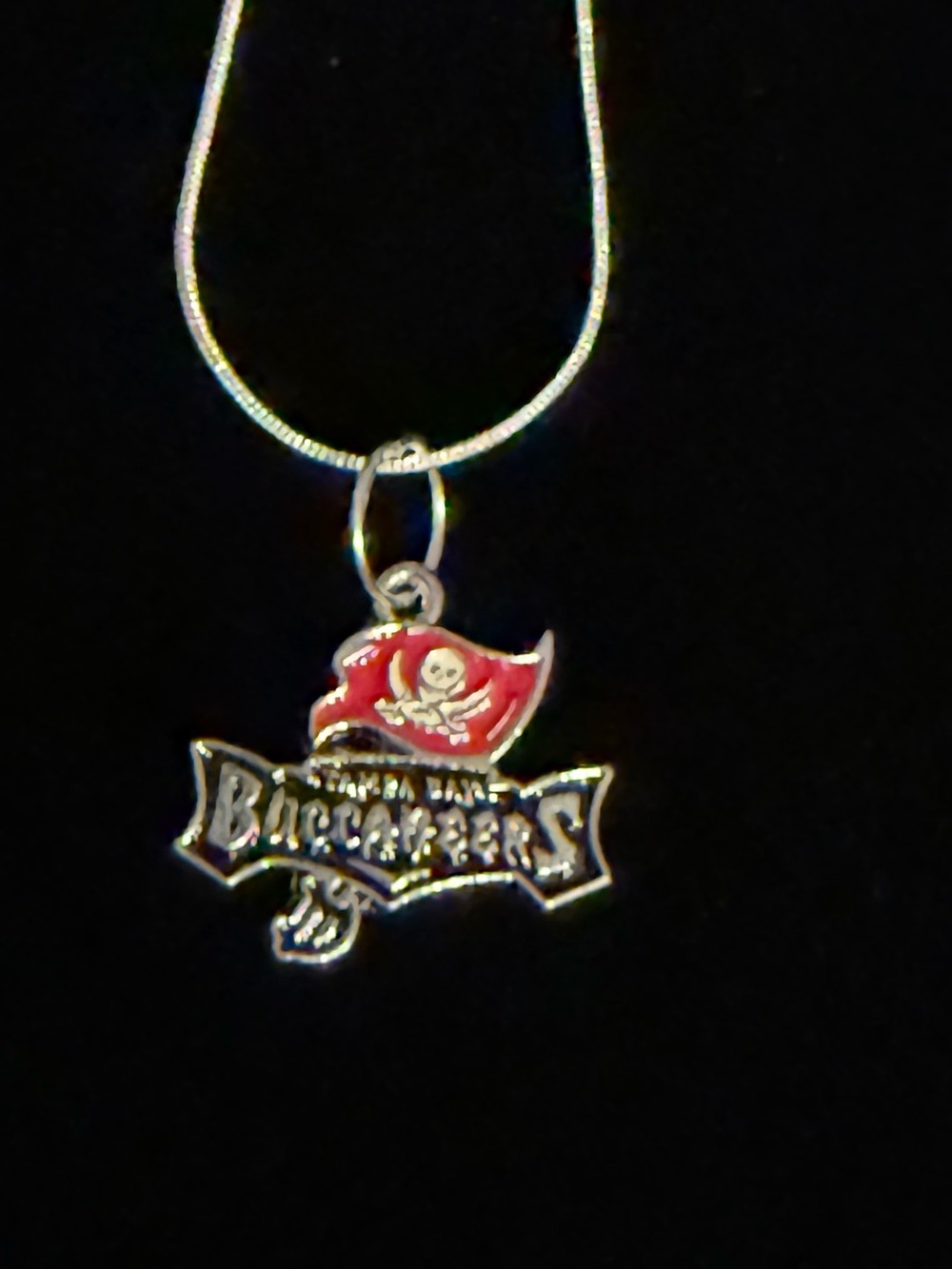 Tampa Bay Buccaneers Red Enamel Pendant Necklace